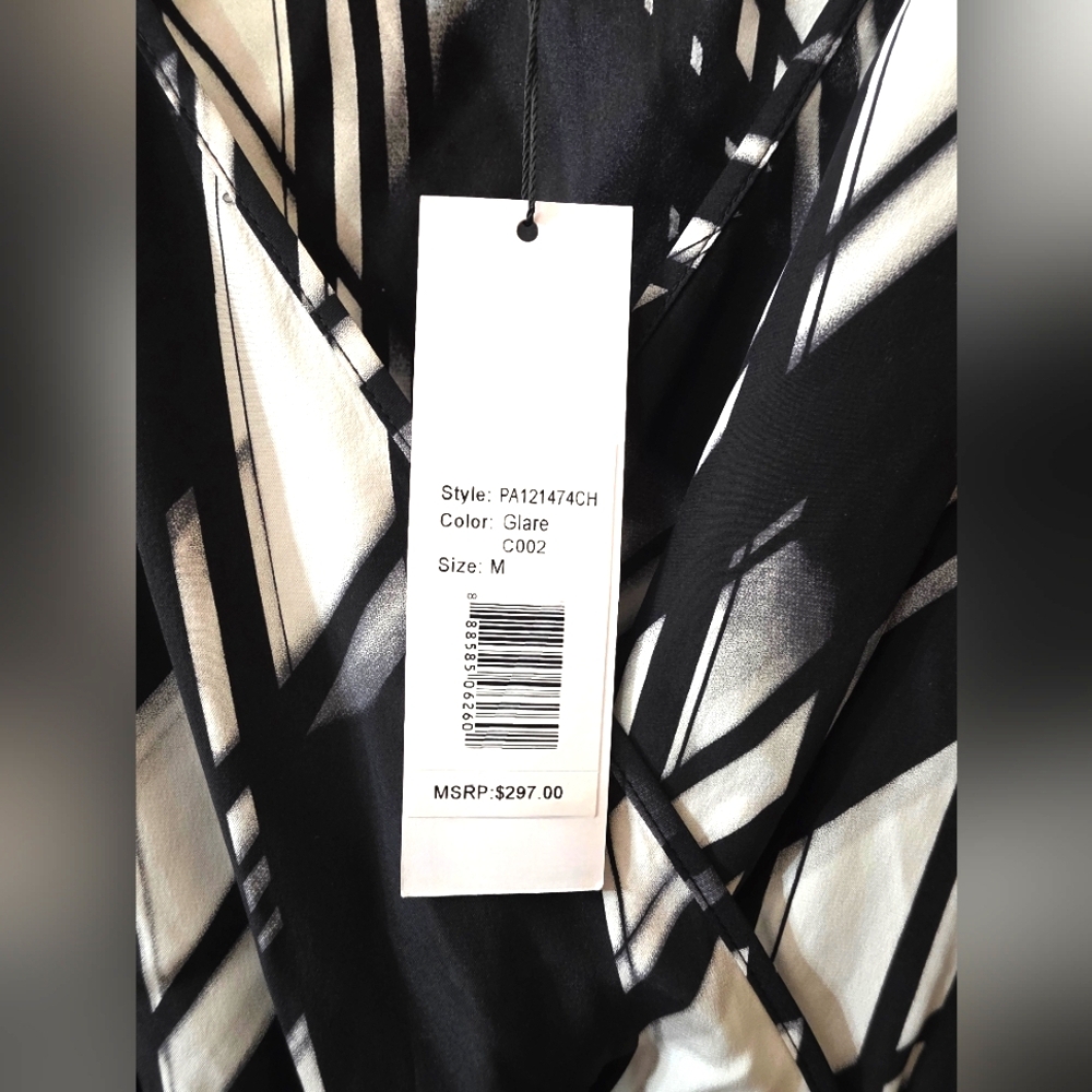 NWT Parker Jumpsuit with a black and white abstract pattern Size MEDIUM - Picture 6 of 13
